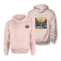 Thumbnail for VINTAGE G4338 - The Canyon Echo Run - Double-Side Hoodie design on pink double side