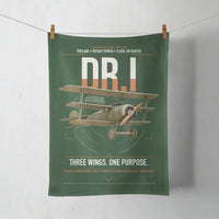 Thumbnail for Fokker Dr.I design on dark green towel