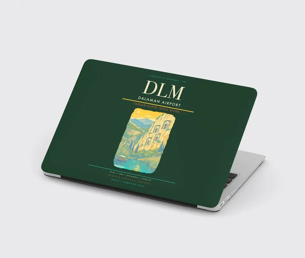 Dalaman Airport (DLM) design on dark green MacBook case
