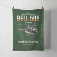 Thumbnail for Bell 505 Jet Ranger X design on dark green towel