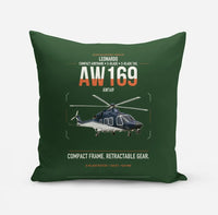 Thumbnail for Leonardo AW169 design on dark green pillow