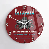 Thumbnail for DJI Avata design on dark red no frame wall clock