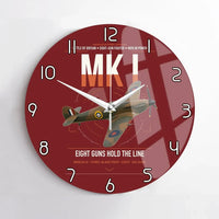 Thumbnail for Hawker Hurricane Mk I design on dark red no frame wall clock