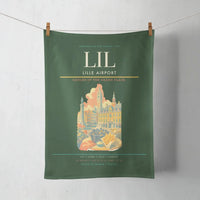 Thumbnail for Lille Airport (LIL) design on dark green towel