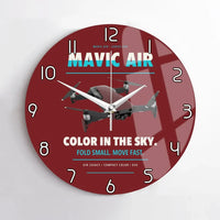 Thumbnail for DJI Mavic Air design on dark red no frame wall clock