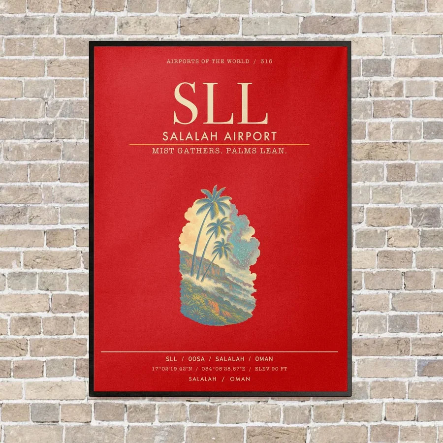 Salalah Airport SLL - Canvas Framed - Red