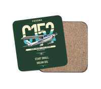 Thumbnail for Cessna 152 design on dark green 1 piece coaster
