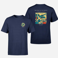 Thumbnail for VINTAGE G4228 - The First Jet Boarding - Double-Side T-Shirt design on navyblue double side t shirt