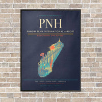 Thumbnail for Phnom Penh International Airport PNH vertical canvas print - framed - navy blue background