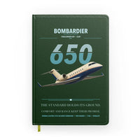 Thumbnail for Bombardier Challenger 650 design on dark green notebook