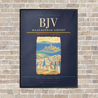 Thumbnail for Milas-Bodrum Airport BJV - Canvas Framed - Navy Blue