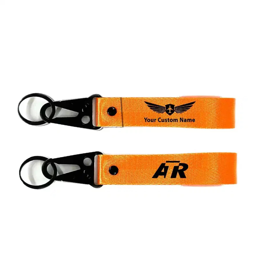 ATR & Text Hawk-shaped key chain, Orange+ NAME