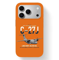 Thumbnail for C-27J Spartan design on orange magsafe iphone case, for iPhone 17 Pro
