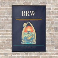 Thumbnail for Wiley Post–Will Rogers Memorial Airport BRW — Utqiagvik vertical canvas print - framed - navy blue background