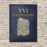 Thumbnail for Viru Viru International Airport VVI - Canvas Framed - Navy Blue