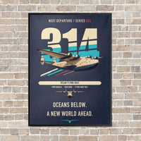 Thumbnail for Boeing 314 Clipper vertical canvas print - framed - navy blue background