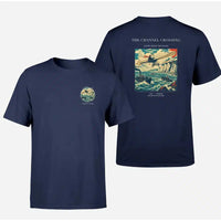 Thumbnail for VINTAGE G4002 - The Channel Crossing - Double-Side T-Shirt design on navyblue double side t shirt