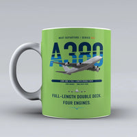Thumbnail for A380-800 Mug design on light green airbus