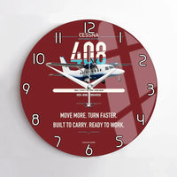 Thumbnail for Cessna 408 SkyCourier design on dark red no frame wall clock