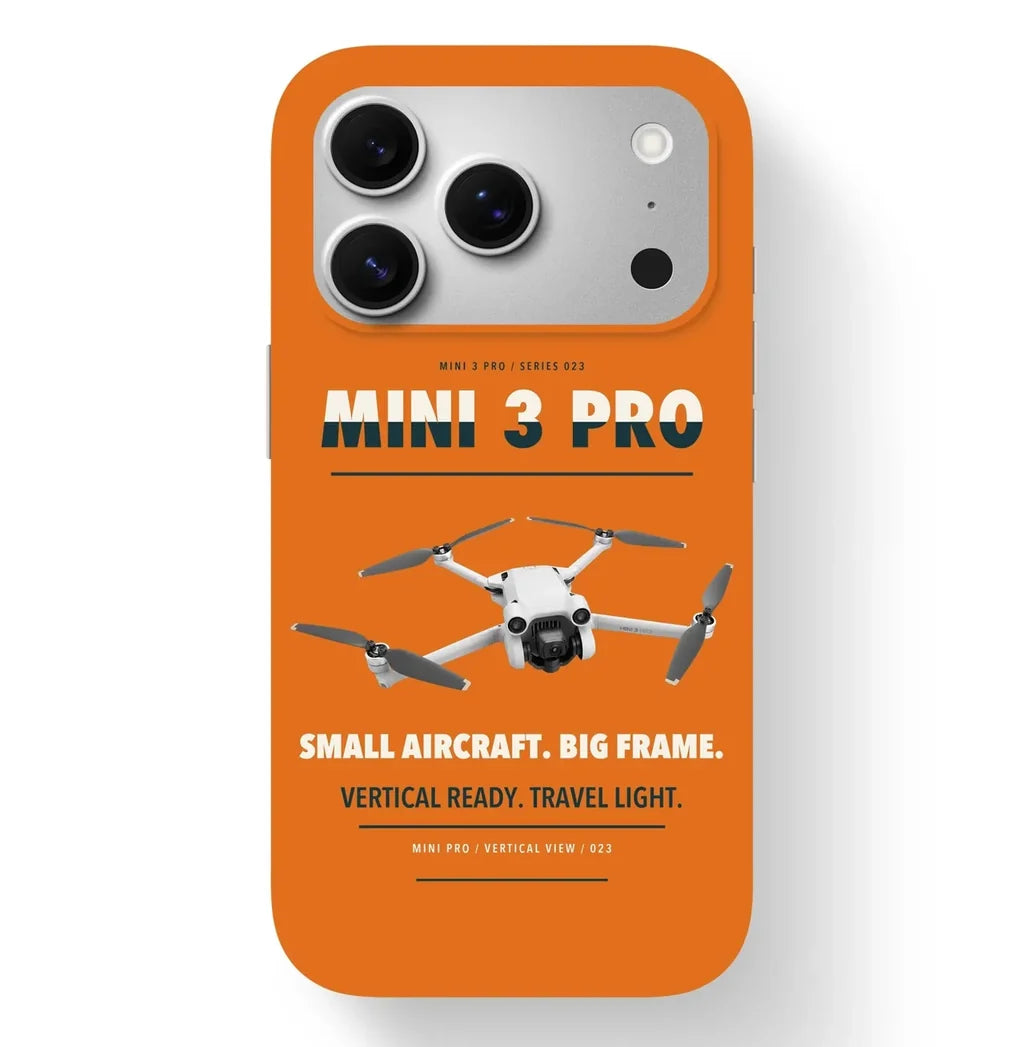 DJI Mini 3 Pro Case design on orange iphone case