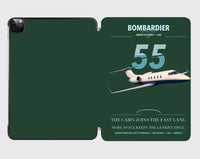 Thumbnail for Bombardier Learjet 55 design on dark green ipad tablet case