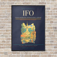 Thumbnail for Ivano-Frankivsk International Airport IFO vertical canvas print - framed - navy blue background