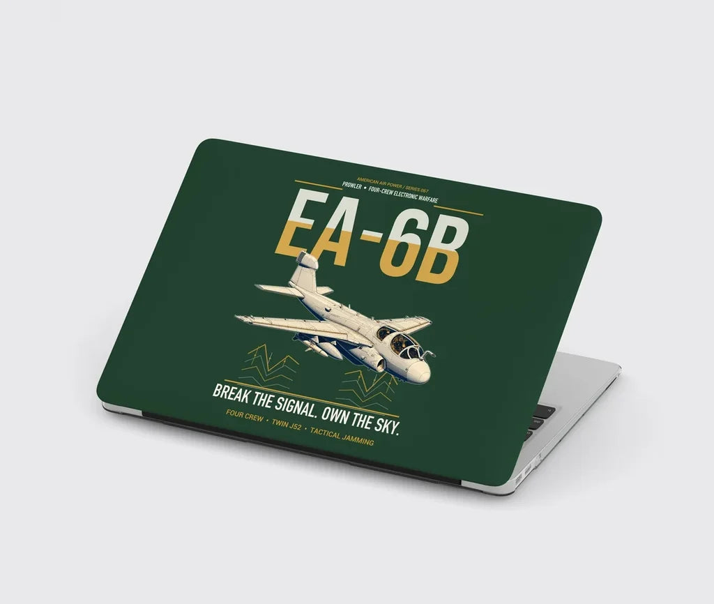 EA-6B Prowler design on dark green MacBook case