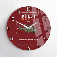 Thumbnail for Korea Aerospace Industries KUH-1 Surion design on dark red no frame wall clock