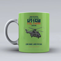 Thumbnail for Airbus H215M design on light green ceramic mug, double-side print