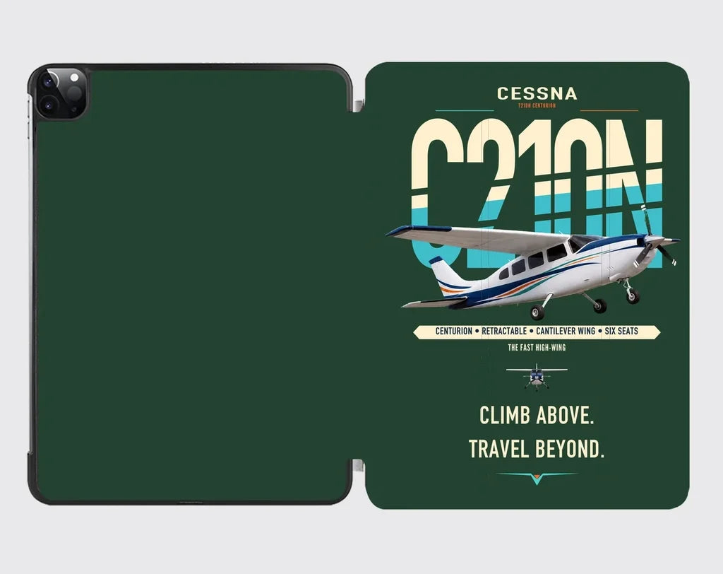 Cessna T210N Centurion design on dark green ipad tablet case