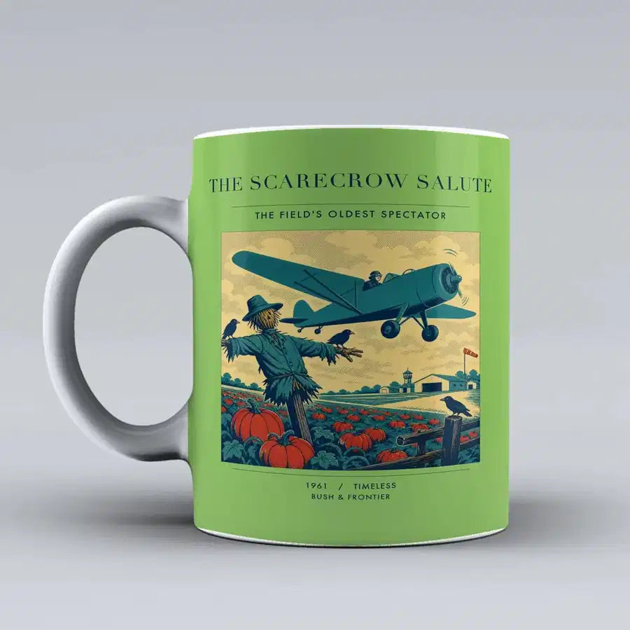 VINTAGE G4396 - The Scarecrow Salute - Ceramic Mug design on lightgreen