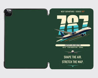 Thumbnail for Boeing 787-9 Dreamliner design on dark green ipad tablet case