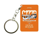 Thumbnail for Cessna 177B Cardinal design on orange designed key chain, double-side print