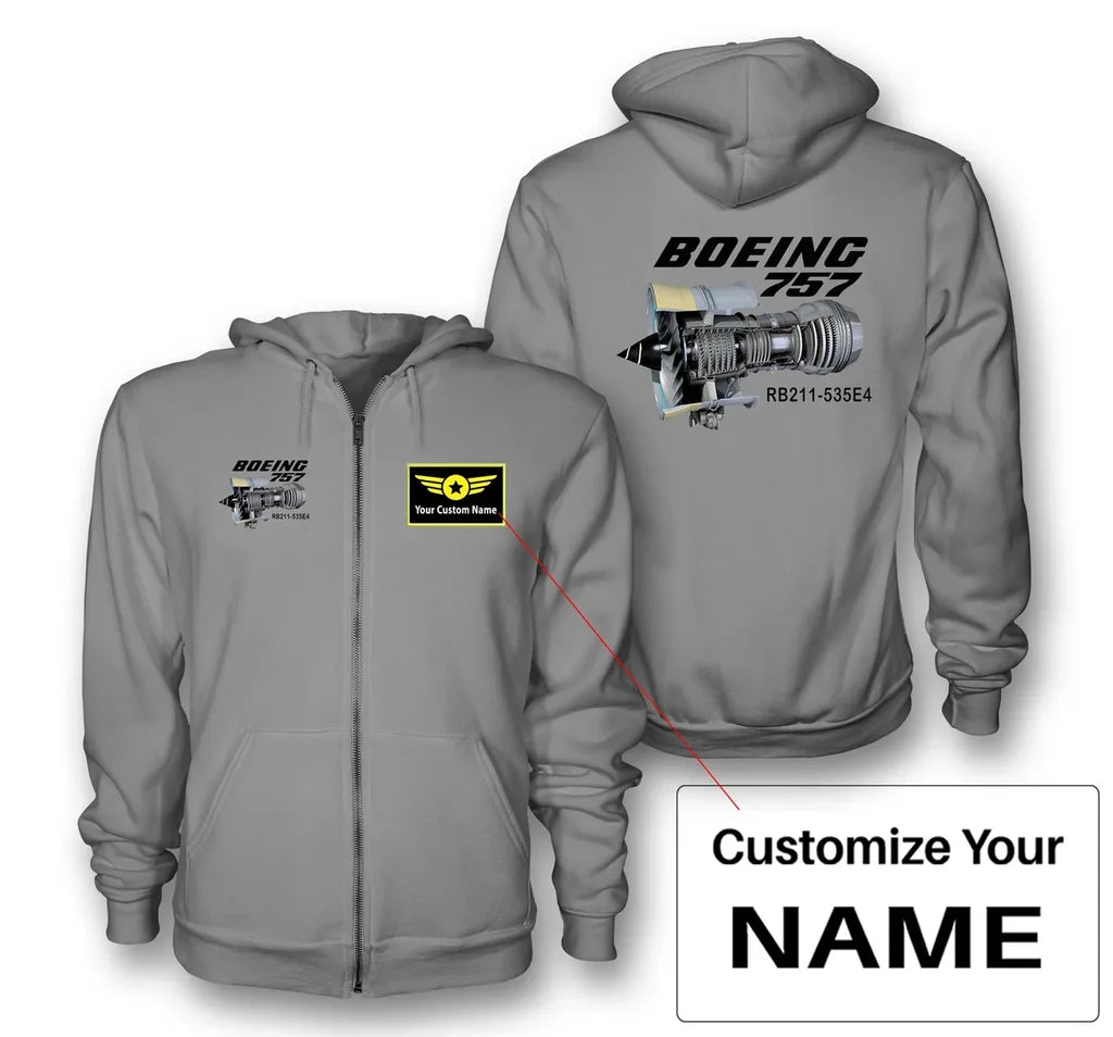 Boeing 757 & Rolls Royce Engine (RB211) Designed Zipped Hoodies - view 13