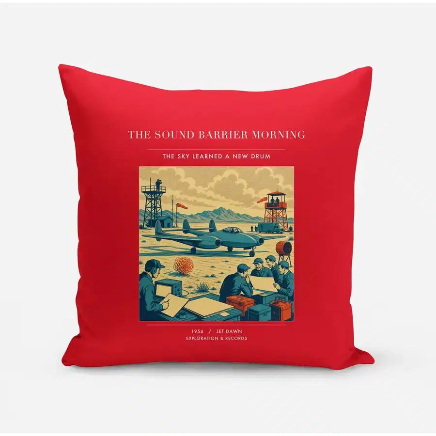 VINTAGE G4459 - The Sound Barrier Morning - Designed Pillows design on red
