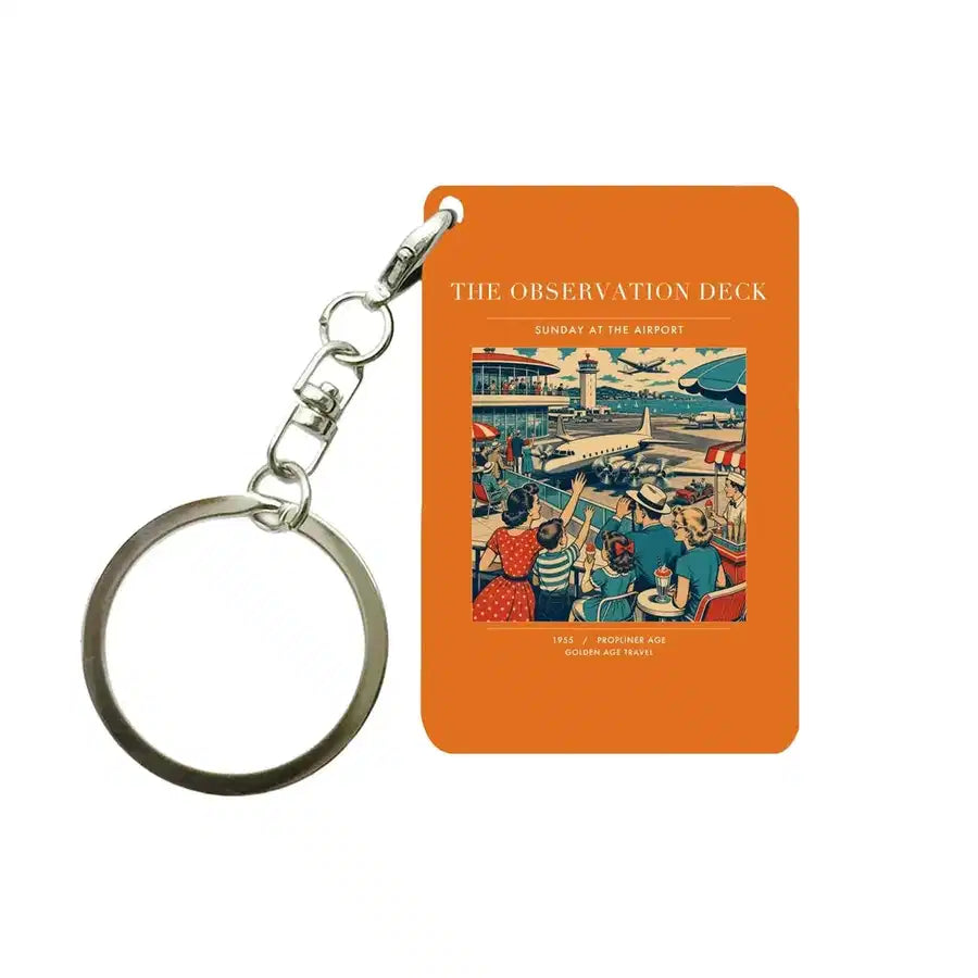 VINTAGE G4081 - The Observation Deck - Designed Key Chain design on orange