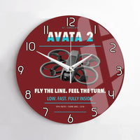 Thumbnail for DJI Avata 2 design on dark red no frame wall clock