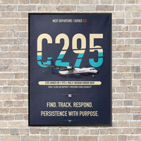 Thumbnail for Airbus C295 Armed ISR vertical canvas print - framed - navy blue background