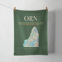 Thumbnail for Ahmed Ben Bella Airport (ORN) design on dark green towel
