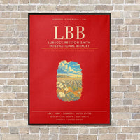 Thumbnail for Lubbock Preston Smith International Airport LBB - Canvas Framed - Red