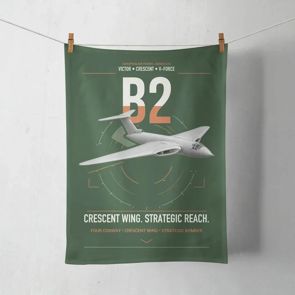 Handley Page Victor B2 design on dark green towel