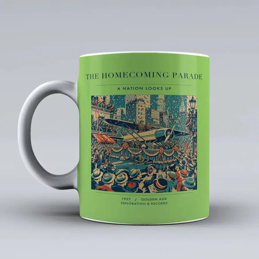 VINTAGE G4053 - The Homecoming Parade - Ceramic Mug design on lightgreen