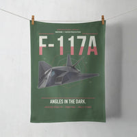 Thumbnail for F-117A Nighthawk design on dark green towel