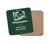 Thumbnail for Douglas DC-3 design on dark green 1 piece coaster