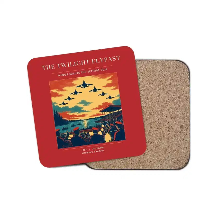 The Twilight Flypast - Designed Coasters design on red 1-piece
