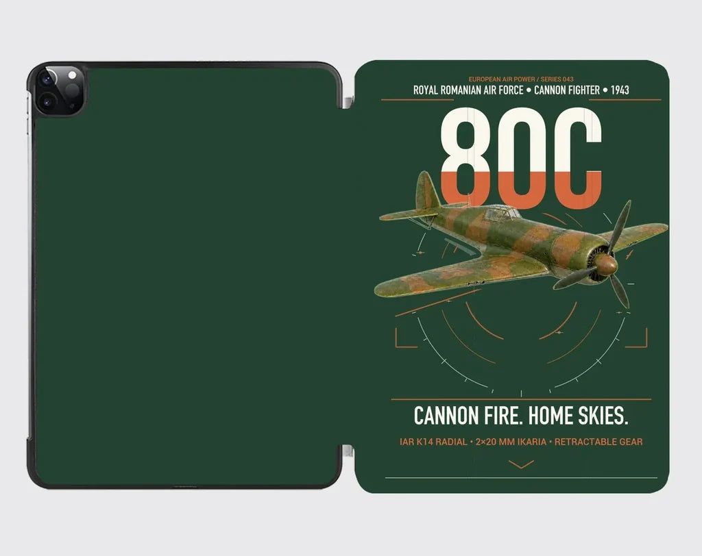 IAR 80C design on dark green ipad tablet case