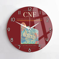 Thumbnail for Tancredo Neves International Airport (CNF) design on dark red no frame wall clock