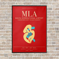 Thumbnail for Malta International Airport MLA - Canvas Framed - Red