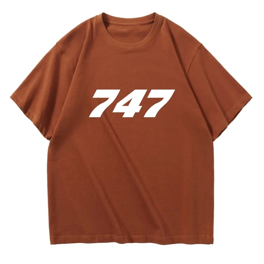 747 Flat Text Designed Relax Fit T-Shirts - view 13