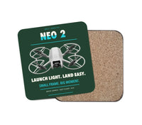 Thumbnail for DJI Neo 2 design on dark green 1 piece coaster